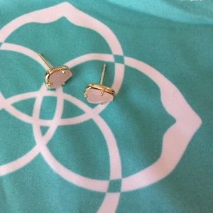 Kendra Scott studs in rose quartz