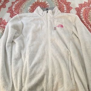 XL White Fuzzy North Face