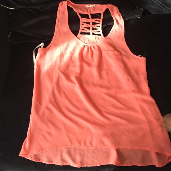 Orange chiffon tank
