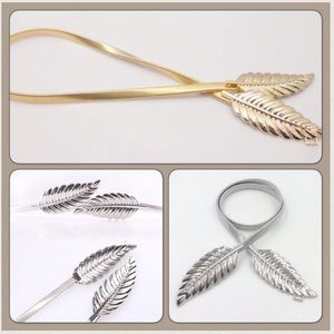 Silver Tone Gold Leaf Belt
