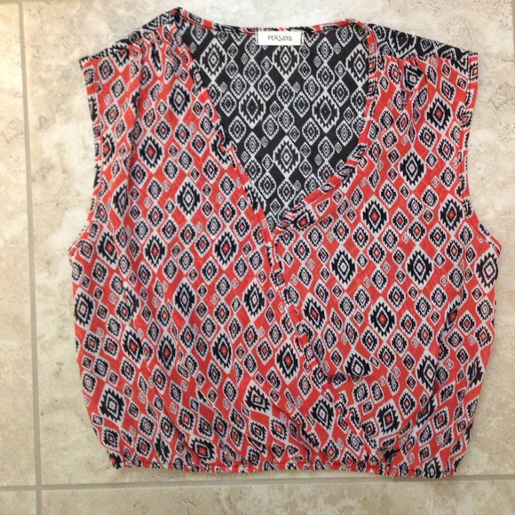 Aztec pattern sheer crop top - Picture 2 of 3
