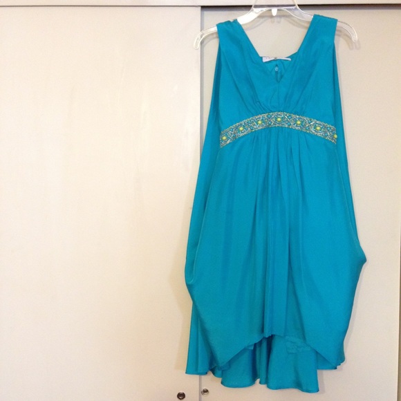 Trina Turk Blue Cocktail Dress with Cape Back