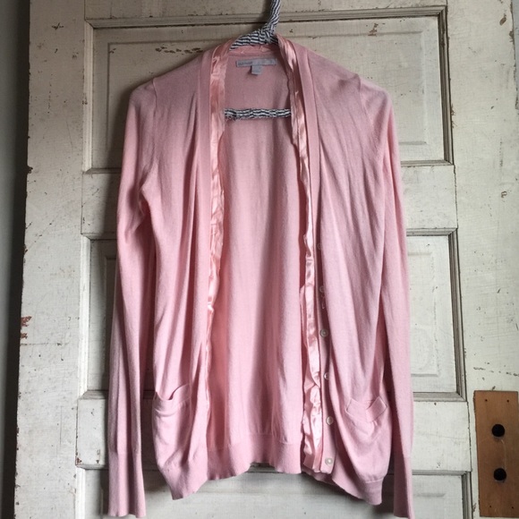 old navy pink sweater with ribbon trim