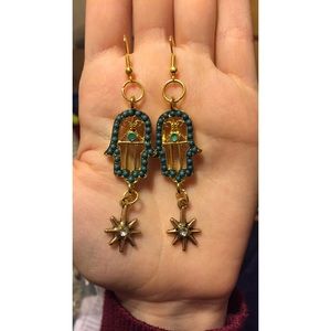 boho hamsa hand earrings ✨