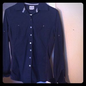 Womens Converse One Star Blue Button Down Shirt