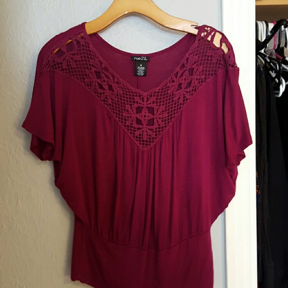 Burgundy top