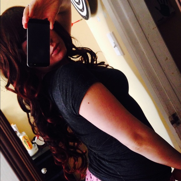 Burgundy Synthetic Wig/Bangs May Flat Iron Or Curl