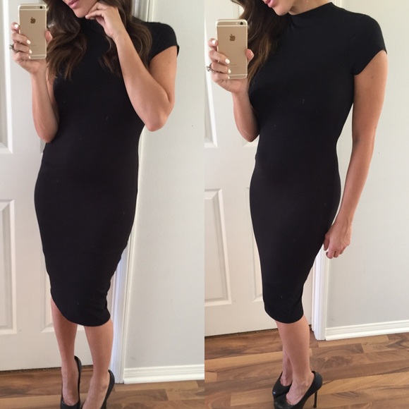 • SOLD OUT • Black Double Layered Midi Dress - Picture 3 of 4