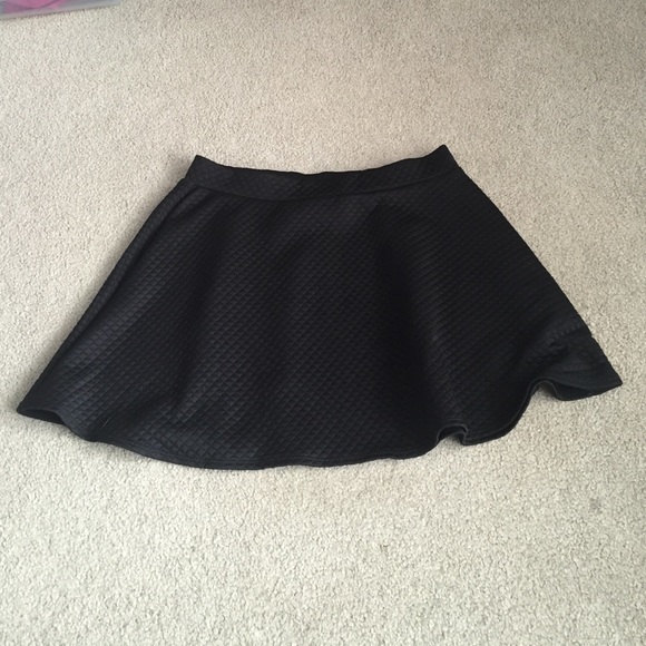 Black Quilted skater skirt