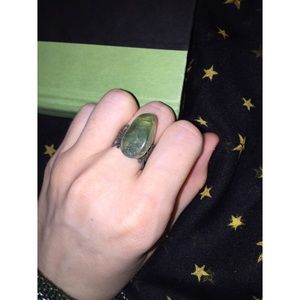 adjustable fluorite filigree ring