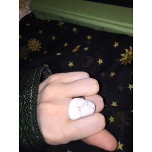 adjustable howlite filigree ring
