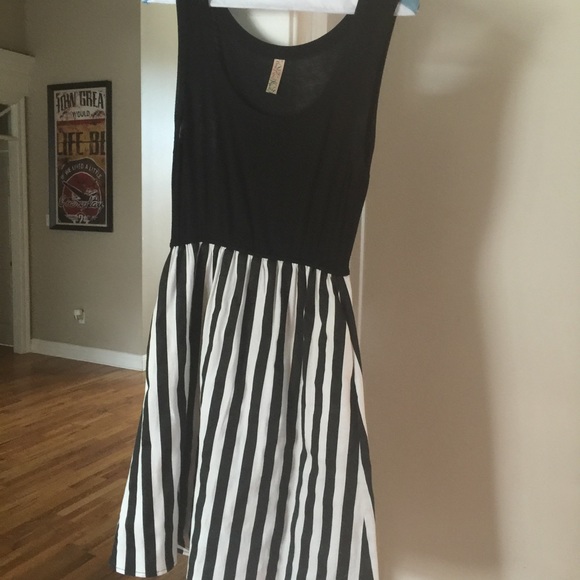Precious Knit dress with striped bottom