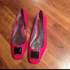 PRICE DROP Clavin Klein pink black jewel flats. 8
