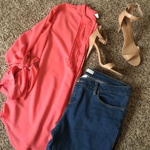 Coral charmeuse top