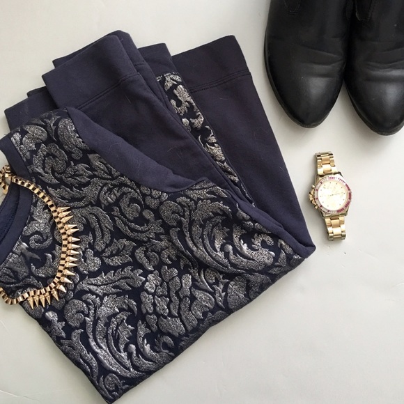 Metallic Navy and Silver Sweatshirt from the Loft