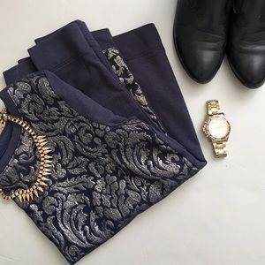 Metallic Navy and Silver Sweatshirt from the Loft