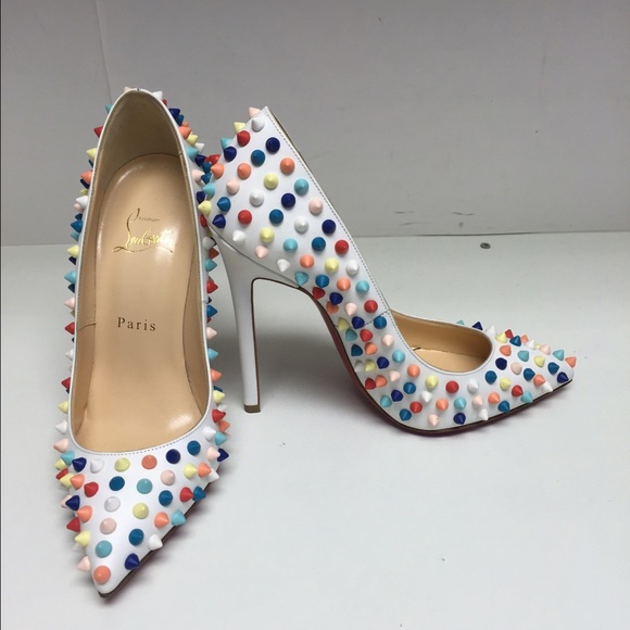 Christian Louboutin White Leather Pigalle 37 - Picture 2 of 4