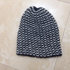 Black and white beanie