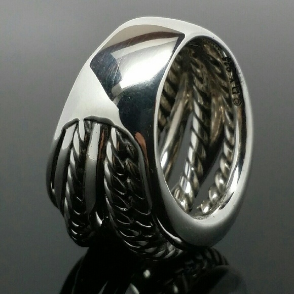 David Yurman Wide Crossover Ring 925 SS SIZE  6.5 - Picture 2 of 4