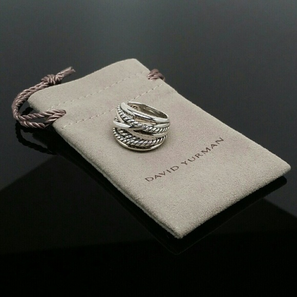 David Yurman Wide Crossover Ring 925 SS SIZE  6.5 - Picture 3 of 4