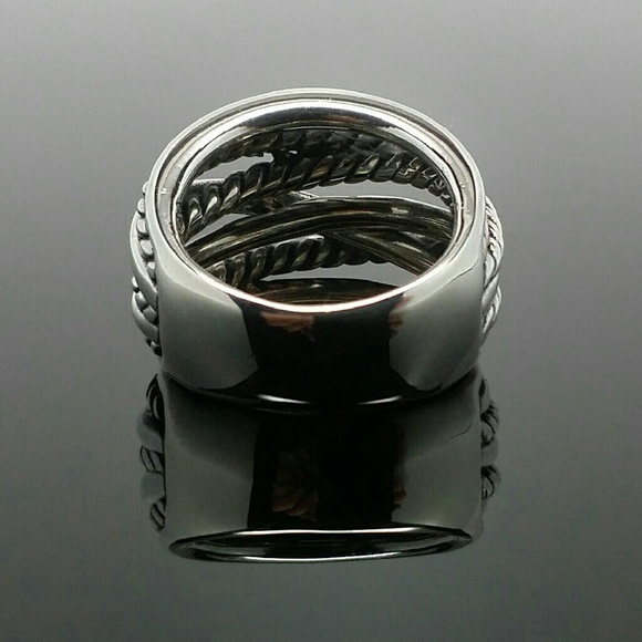 David Yurman Wide Crossover Ring 925 SS SIZE  6.5 - Picture 4 of 4