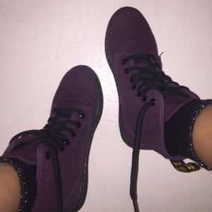 Purple Dr. Martens.
