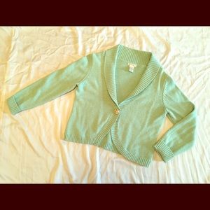 Seafoam green sweater jacket