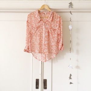 Free People Floral Easy Rider Blouse