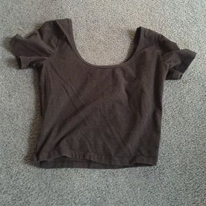 Forever 21 true black short sleeved cropped shirt