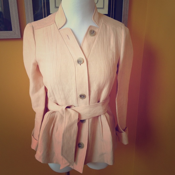 JCREW Sz 2 Safari blazer pale pink linen blend NWT
