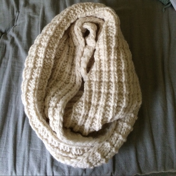 Urban Outfitters Accessories Thick Knit Cream Scarf Poshmark