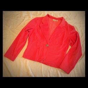 Coral cropped blazer
