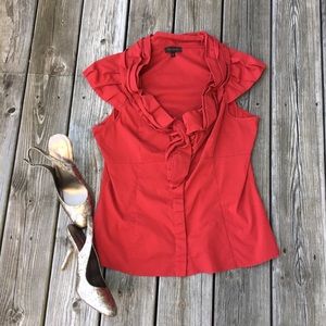 The Limited Ruffled Red Blouse