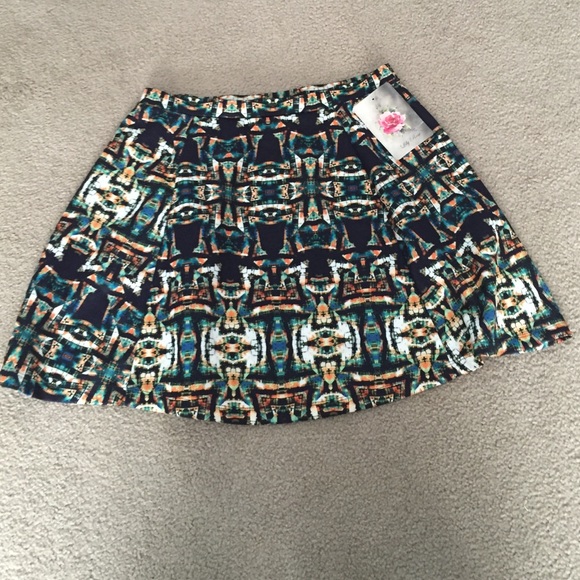 Tribal Print Skater Skirt