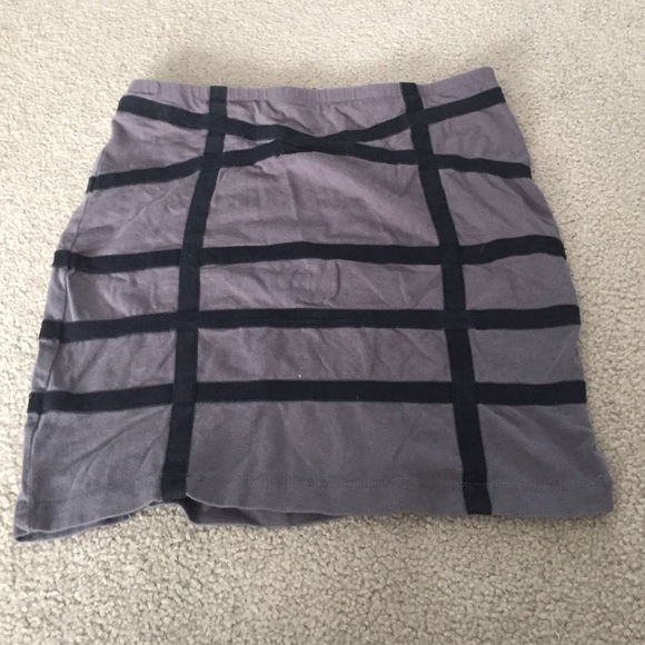 Striped Mini Body Con Skirt