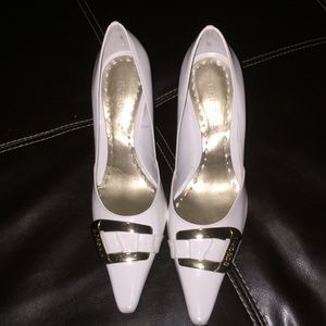BCBG White and Gold Heels!