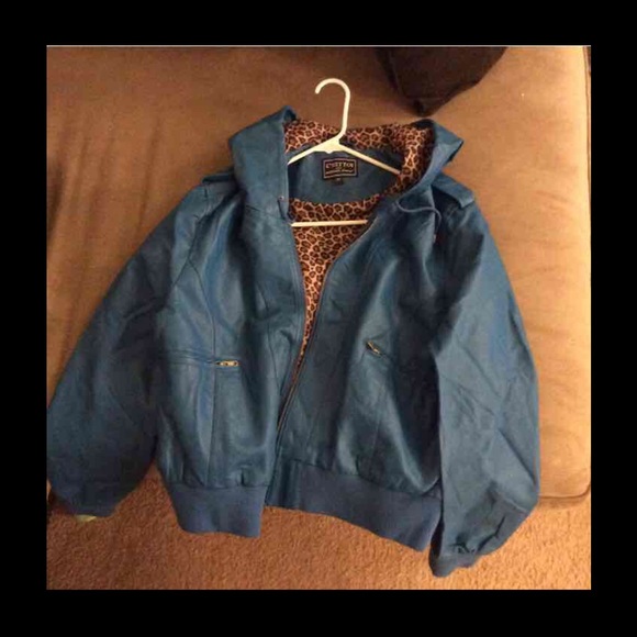 Teal faux leather jacket NWOT. Never worn.