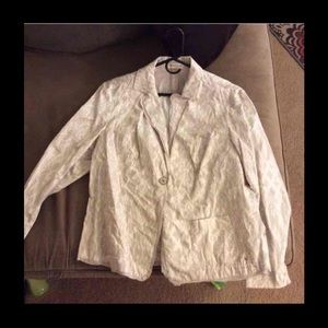 Floral print beige blazer