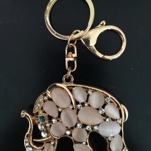 Jeweled elephant keychain