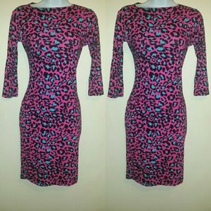Pink leopard dress