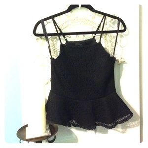 NWT Black lace top