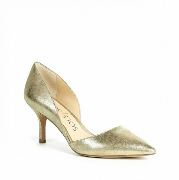 Sole Society Jenn Gold Dorsay Pumps 8.5 New