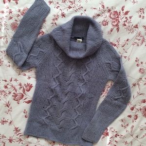 J Crew Lilac Wool Blend Cowlneck Sweater