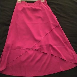 Magenta asymmetrical skirt