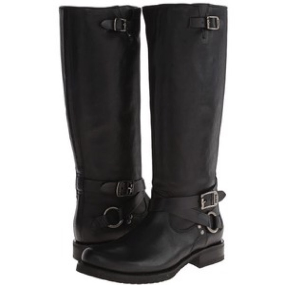 Frye Veronica CrissCross Tall Black Boots