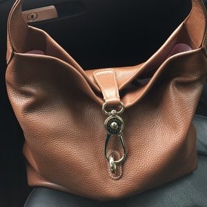 Dooney & Bourke Logo Lock Hobo - saddle tan