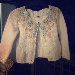 Free People beaded/embroidered cardigan