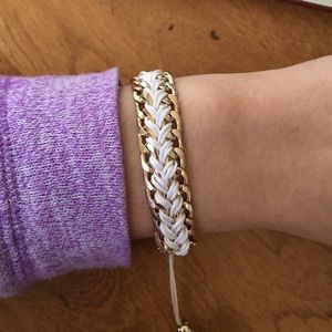 Tasha White and Gold Bracelet