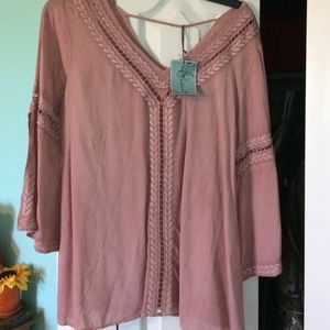 Boutique rose/blush blouse. NWT