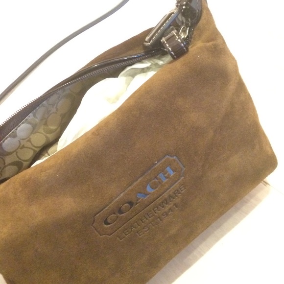 VINTAGE COACH SUEDE COSMETIC BAG - Picture 2 of 3